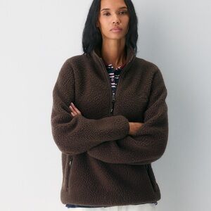 Aritzia Tna Polartec Thermal Pro 1/2 Zip Hi-Hip Sweater in Rich Mocha Brown